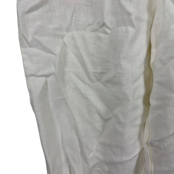 J Jill Love 100% Linen White Cropped Pull On Pants Elastic Waist Summer sz M - Picture 6 of 16